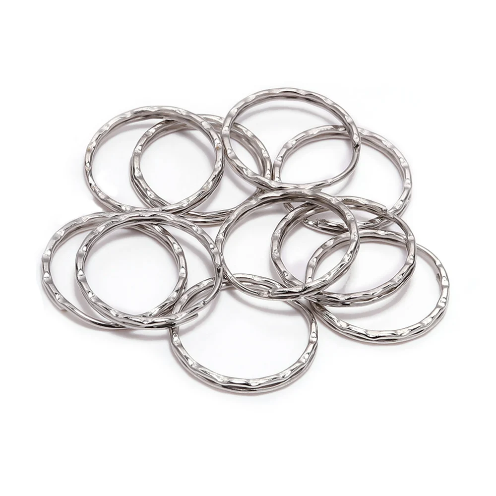

30pcs 25mm Rhodium Keyring Keychain Split Key Rings Connector Llaveros Hombre Chaveir For DIY Jewelry Making Supplies Wholesale