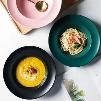 

Chic Hat Shape Italy Noodles Plate Creative Ceramics Breakfast Dish Lovely Salad Plate Household Tableware for Home Restaurant