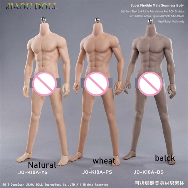 JIAOU DOLL 1/6 Scale Super Flexible Seamless Muscular Male Body