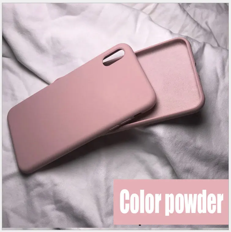 Color powder Официальный Стильный силиконовый чехол для iPhone 7/8 6S Plus 5s/SE/X/XS MAX/XR милые яркие цвета, Простые Модные чехлы для телефонов - Цвет: Color powder