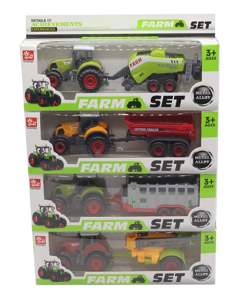 

4-Alloy Farmer Car Combination Farm Toy Alloy Car Model CHILDREN'S Toy Car Stall Hot Selling Model