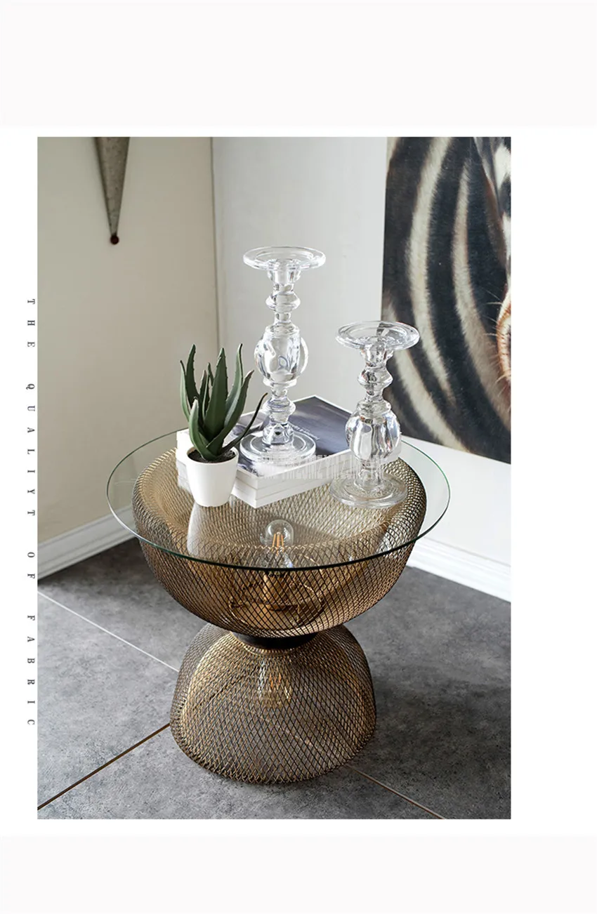 Современный дизайнерский Ночной светильник в виде песочных часов, креативный простой железный художественный круглый стол для гостиной, спальни, угловой журнальный столик