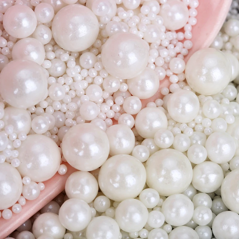 Белая жемчужина съедобная брызга для выпечки декоративный сахарный жемчуг