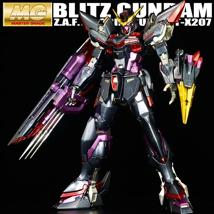 BANDAI MG 1/100 GAT X207 Blitz Gundam металлическая цветная быстрая сборка модель для мальчиков