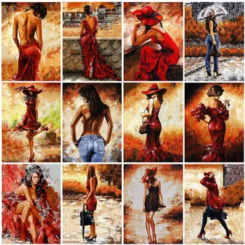 

GATYZTORY Painting By Numbers For Adults Children HandPainted Oil Painting Beauty Girl Picture Paint Unique Gift Home Decoration