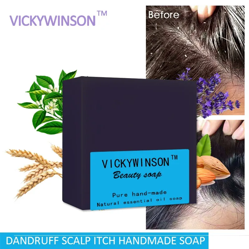 

VICKYWINSON Antipruritic and antidandruff essential oil handmade soap 100g Improves sensitive skin relieves itching