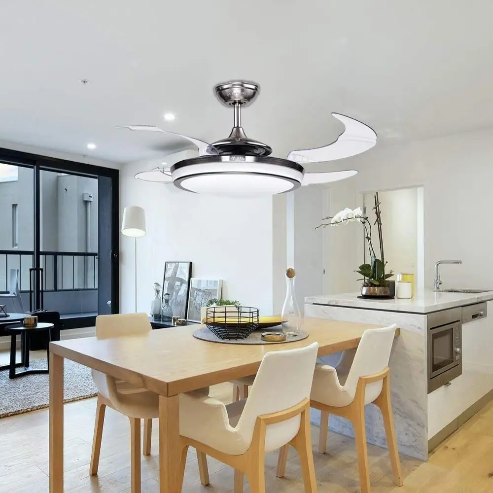 Us 246 99 5 Off 48 Modern Ceiling Fan With Light Remote Control Retractable Blades For Living Room Bedroom Restaurant In Ceiling Fans From Lights