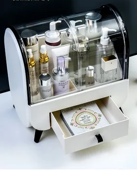 

Large-capacity pretty girl cosmetic storage box dustproof dressing table skin care cosmetic storage box rack