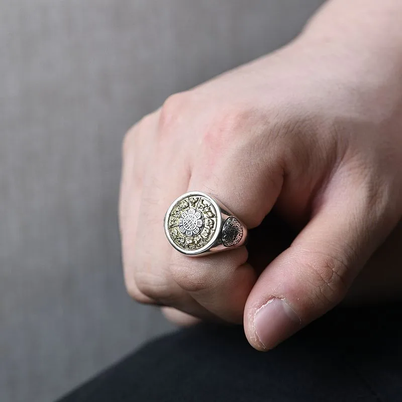V. YA, винтажные 925 пробы серебряные ювелирные изделия, большие мужские и женские кольца, вращающиеся Jiugong Bagua, 12 китайских знаков зодиака, серебряное кольцо