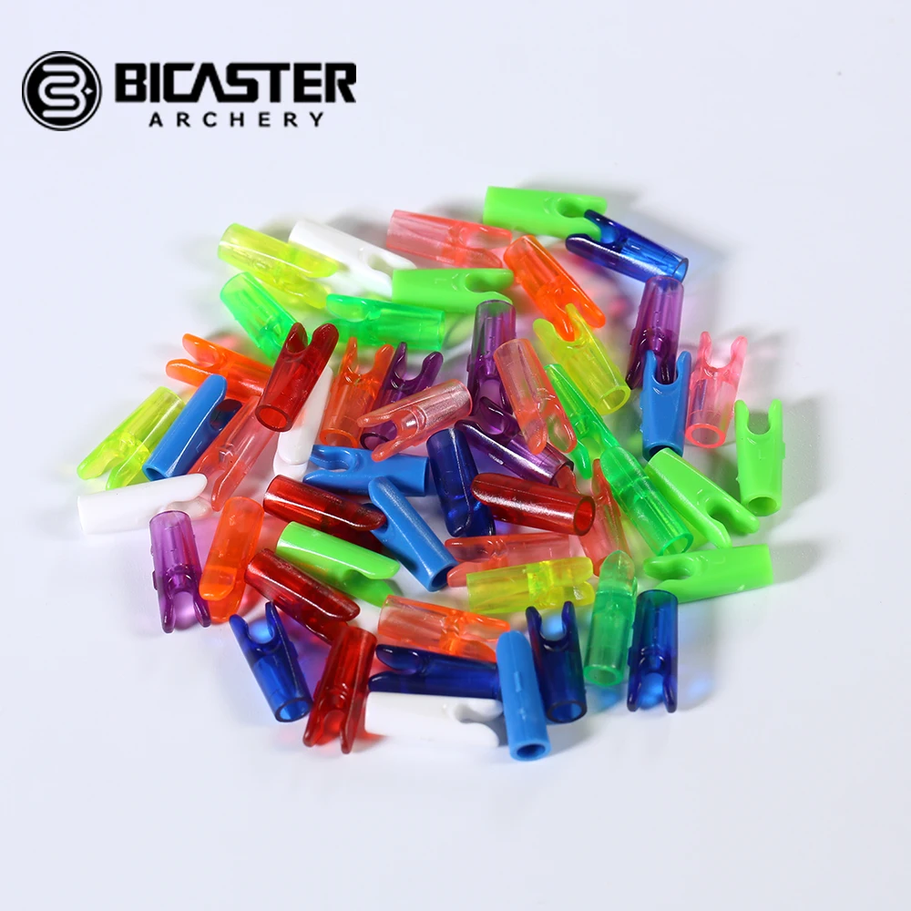 

Bicaster 100pcs Arrow Pin Nocks Plastic Size L for 3.2/4.2/6.2mm Shaft Archery Recurve Bows