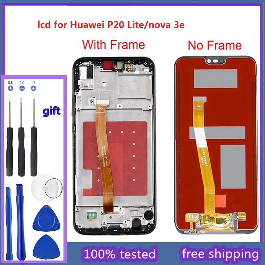 5 84 &quot2280x1080 IPS дисплей для HUAWEI P20 Lite LCD сенсорный экран Замена с рамкой ane lx3 nova
