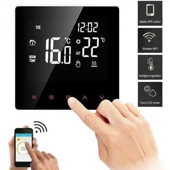 

Smart Thermostat High-power Temperature Controller Floor Electric Heating Touch Screen LCD Display Digital Flame Retardant PC