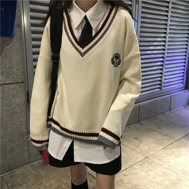 High Quality Sweater Shirt Japanese Students School Uniform Girl Women Sweater Long Sleeve Spring Autumn Jk Uniforms Cardigans