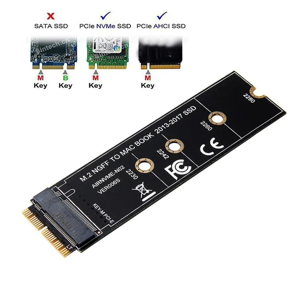 M ключ M.2 PCIe AHCI SSD адаптер карты для MACBOOK Air A1502 2015 2017 Pro 2013 a1419 2230 2280 A1465 2014 A1466 A1398