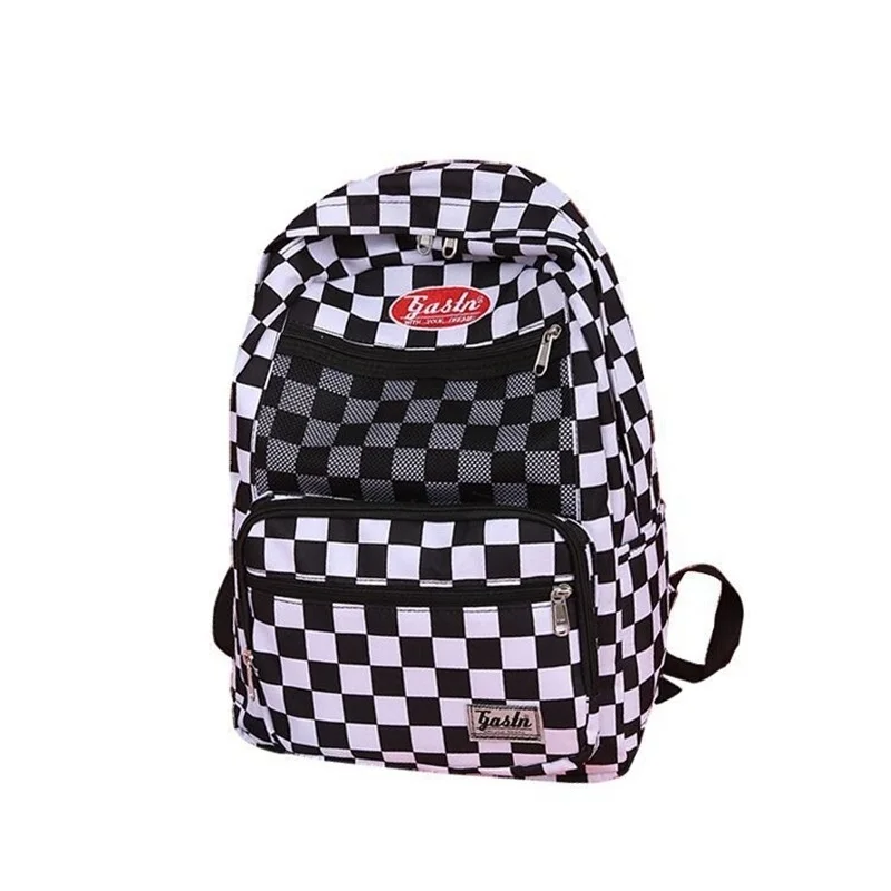 Рюкзак Youda в черно-белую клетку повседневная литературная сумка на плечо простой