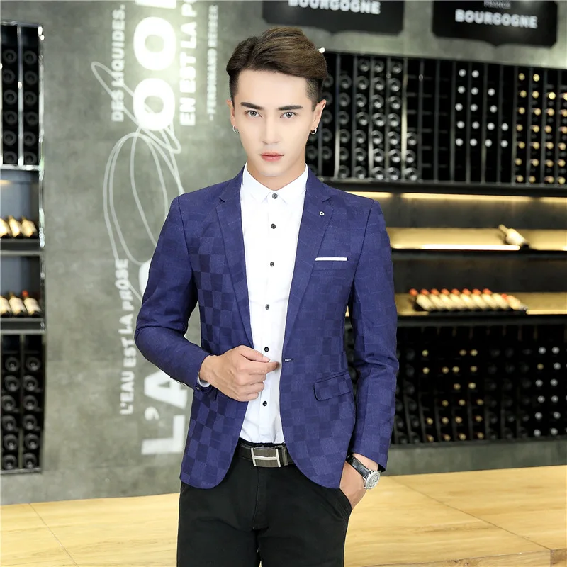 

2019 New Style Spring And Autumn Suit MEN'S Coat Youth Pattern Slim Fit Korean-style Handsome Casual Blazer Fashion
