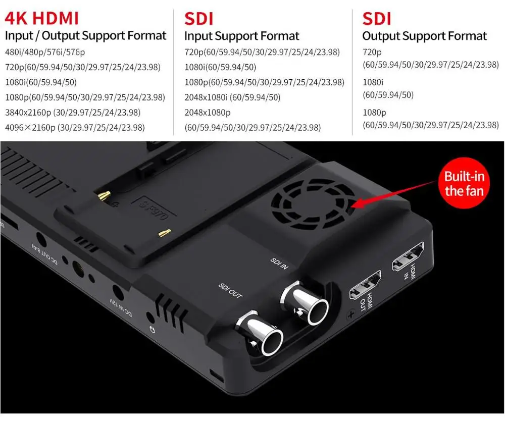 FEELWORLD LUT6S LUT6 6 дюймовый 2600nits 3D LUT HDR сенсорный экран DSLR камера полевой монитор 3G SDI 4K