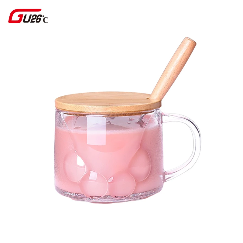 Cute Cat Paw Coffee Glass Mug Milk Tea Cup Cocktail Glass Novelty