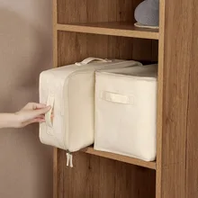 Caixas de armazenamento dobráveis 2 caixas de armazenamento com tampas e alças cestas de armazenamento em organizadores de armazenamento de algodão para brinquedos, prateleiras
