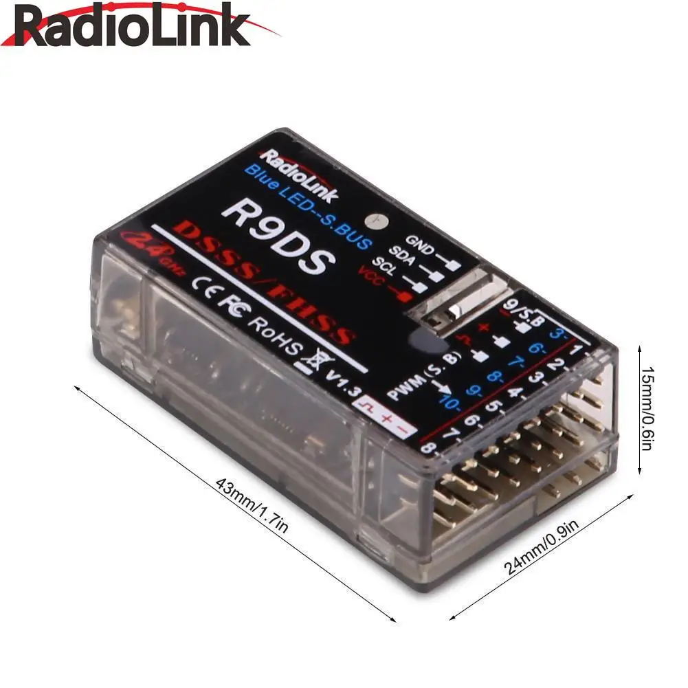 Новый радиочастотный приемник Radiolink R6F/R7FG/R9DSR/R12DS 2 4 ГГц 6CH/7CH/9CH для RC6GS RC4GS RC3S RC4G T8FB