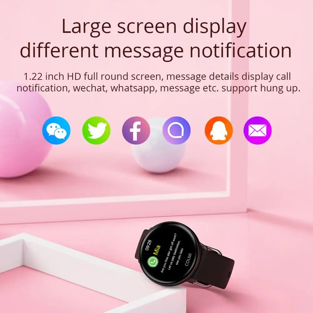 Mimo SKY-2 Смарт-часы IP68 Водонепроницаемые 1,22 дюймов полный сенсорный экран мужские и женские спортивные Смарт-часы совместимы с Android IOS