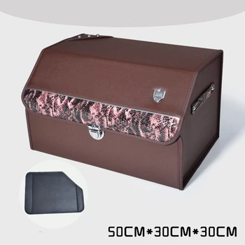 

E-FOUR Car Trunk Organizer folding Cargo Box Leather Handle washable Storage Reinforced Auto Accessories Portable Toys Container