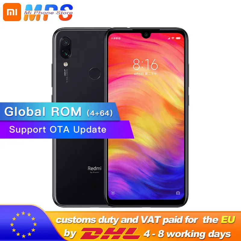Цена Глобальный Встроенная память Xiaomi Redmi Note 7 4GB 64GB телефон Snapdragon 660 Octa Core 4000 мАч 6,3