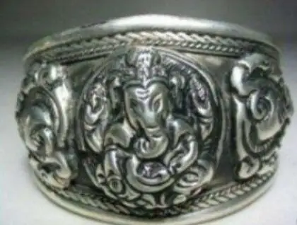 Jewelry Pearl Bracelet Asian China Handcrafted Superb carved elephant tibetan miao silver bracelet Bangle Free Shipping | Украшения и