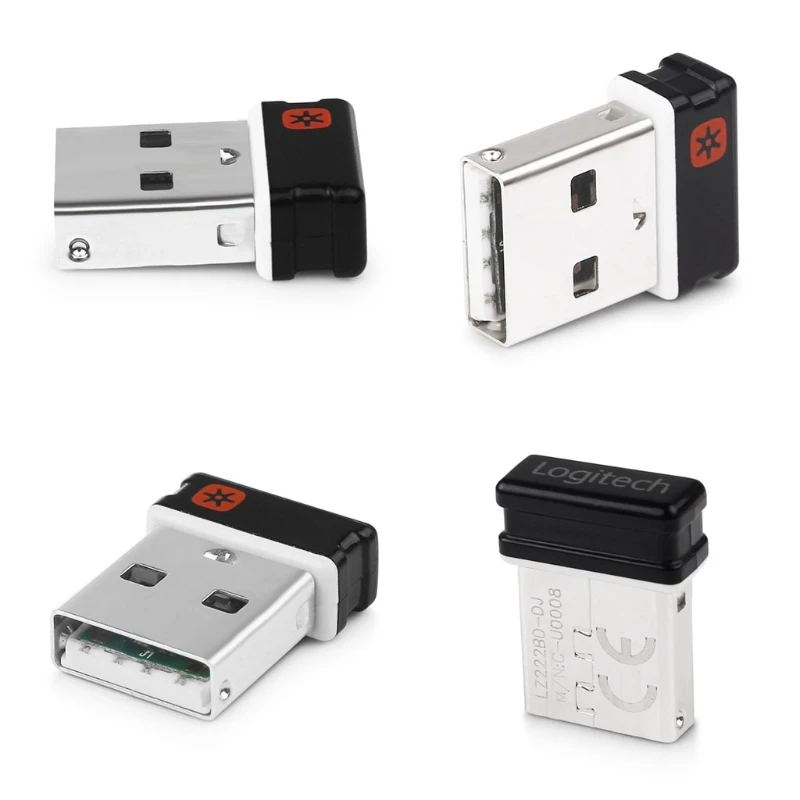 Logitech® USB Unifying Receiver, 5/8H x 3/8W x 1/4D, Black, 910-005235