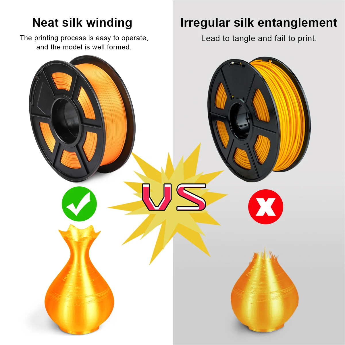 eSUN Silk Magic PLA Filament 1.75mm, Shiny Silk Dual Color Co Extrusion 3D  Printer Filament, 1KG (2.2 LBS) Spool 3D Printing Color Change Filament for