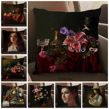 

Russian artist Alexei Antonov oil painting Cushion Cover linen Home living room Sofa Throw Pillow case Cushions Covers Decor