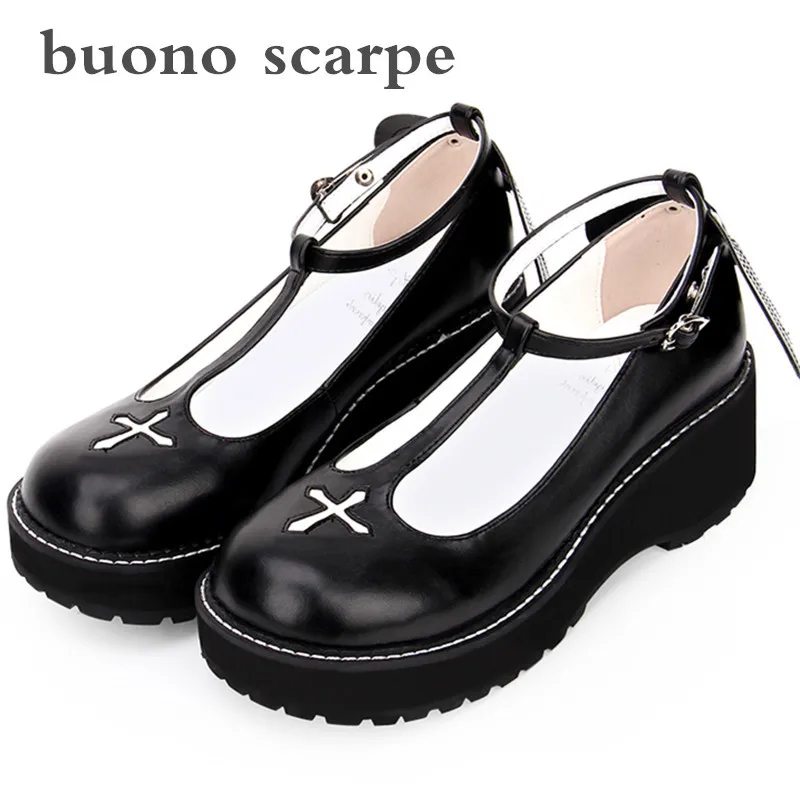 Новинка Сезон весна-осень Женская обувь в стиле Лолиты Небольшая круглая головка