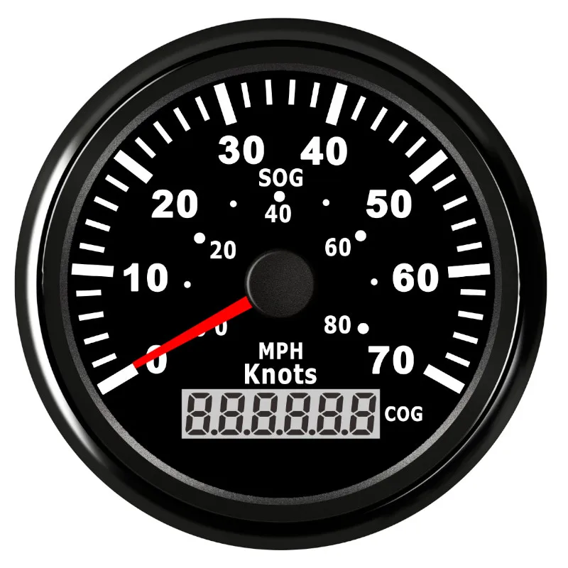 85 мм gps Спидометр манометр 70 узлов 80 MPH цифровой ЖК-Спидометр манометр водонепроницаемый для Mainre лодки яхты сосудов 9~ 32 В - Цвет: Black 70Knots