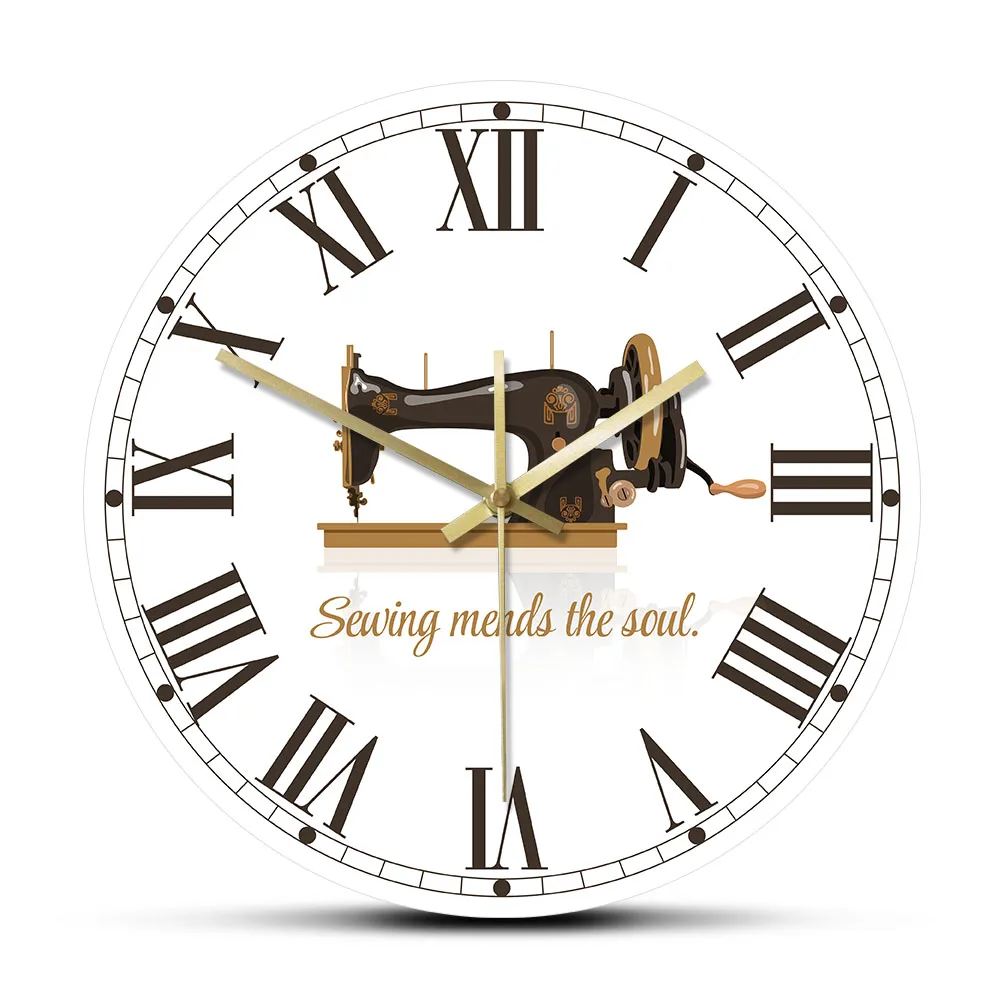 Sewing Mends The Soul Sewing Quote Quilting Vintage Wall Clock Craft Room  Decorative Silent Wall Watch Seamstress Crafter Gifts - AliExpress