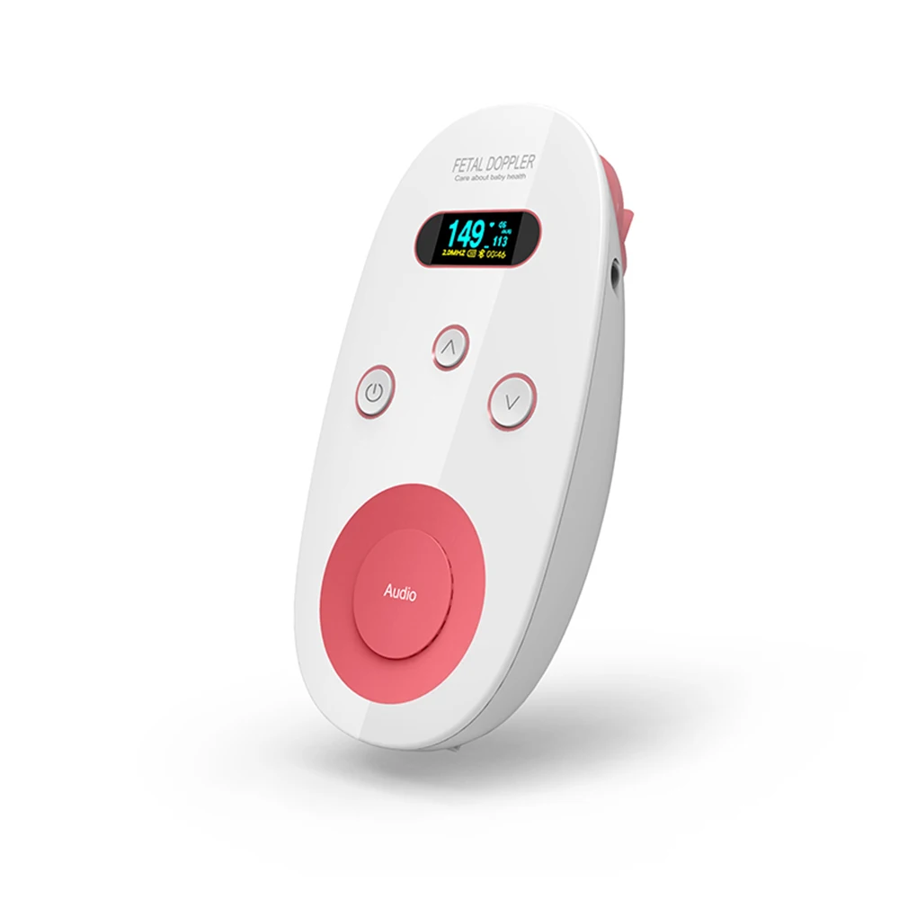 

Ultrasonic Fetal Doppler Baby Heartbeat Fetal Detector Portable Baby Heart Rate Monitor with OLED Display Screen for Pregnant