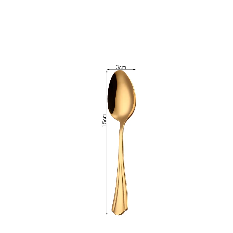 Spklifey Золотая ложка столовая вилка ложка набор столовых приборов нержавеющая сталь Вилка ложка Кухня Радуга столовые приборы набор посуды - Цвет: Coffee spoon 1 pc