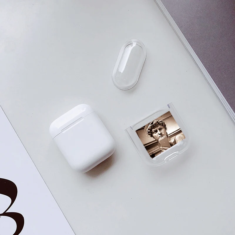 Мягкий милый Чехол Air Pods для Apple Airpods, роскошный Забавный прозрачный чехол с изображением Дэвида Airpods в Bluetooth, аксессуары для наушников
