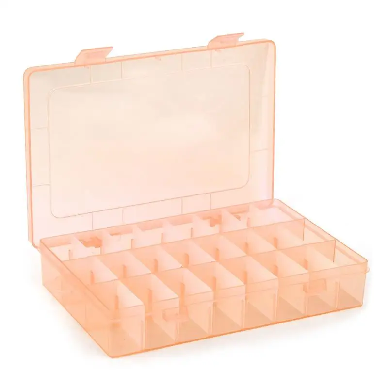 2022 Transparent 24 Grids Storage Box Plastic Embroidery Floss Bobbins Beads Pill Storage Organizer DIY Cross Stitch Sewing Tool