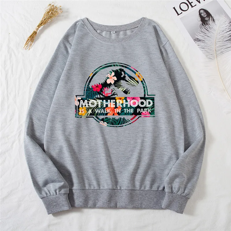 Plus Size New Dinosaur Print Hoodie Winter Oversized Hoodies Women Crewneck Sweatshirt Women Long Sleeve Clothing Pink Tops