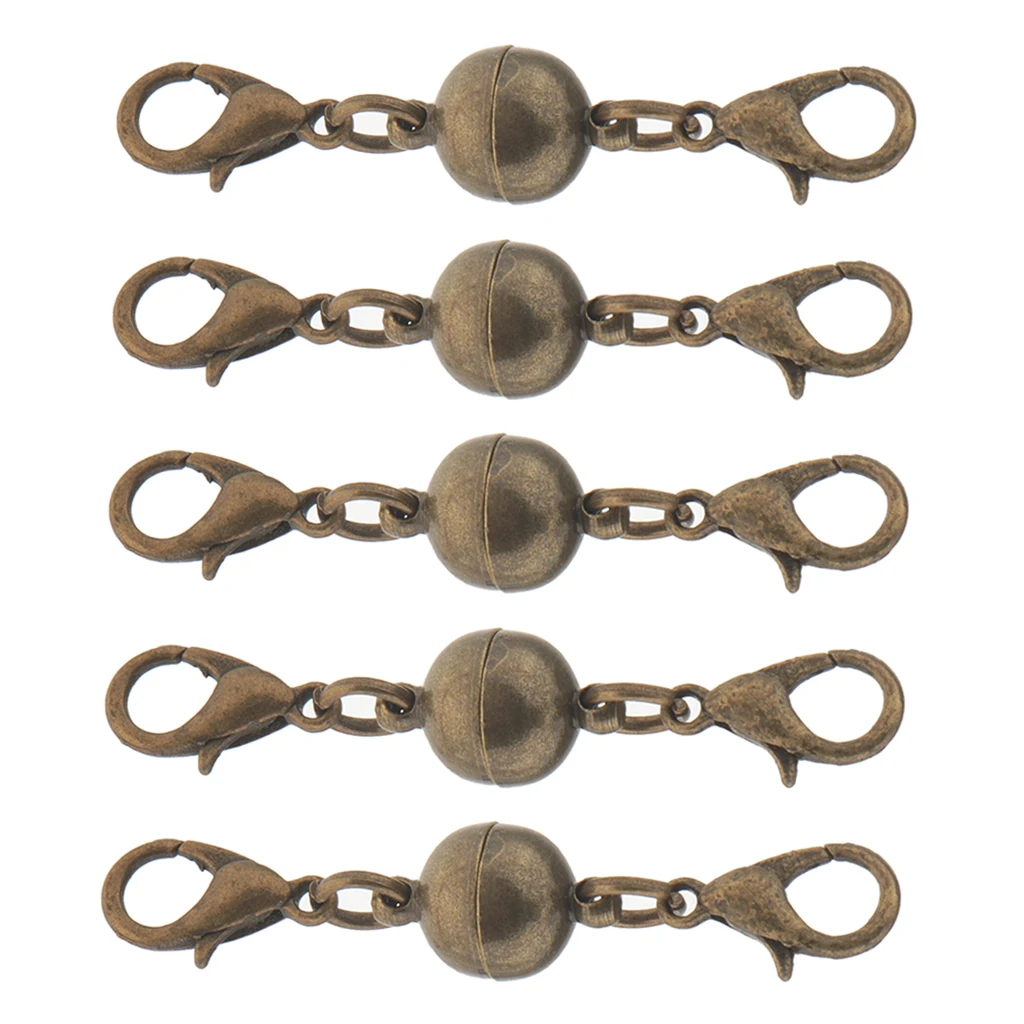 

10 Pieces Antique Bronze Brass Magnetic Clasps Hooks for Necklace Jewelry Making
