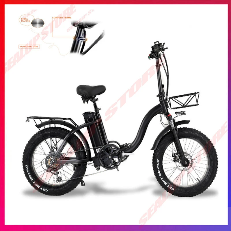 Bicicleta Eléctrica Llanta Ancha para Hombre y Mujer, de Paseo por la Playa, de Plegable, con Batería de Litio 48V, 500 W, Neumáticos 4.0|Bicicleta eléctrica| - AliExpress