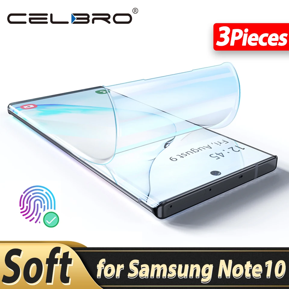 

Not Tempered Glass Soft Screen Protector for Samsung Galaxy Note 10 Plus Note 10+ Note10 S10 Plus S10+ Hydrogel Film Protector