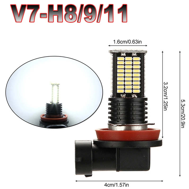 2 шт. H8/H9/H11 туман светильник s лампы 3014SMD 3200LM 6000K белый вождение автомобиля ходовой огонь автоматические светодиоды светильник 12V 24V