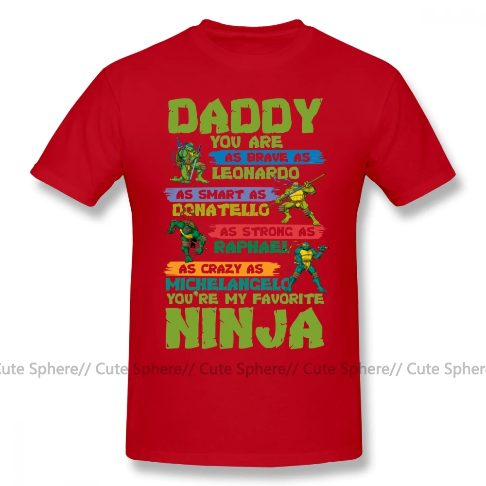 Футболка Ninja Daddy Ninja, футболка с графикой, потрясающая футболка, Повседневная футболка с коротким рукавом, плюс размер, Мужская футболка из 100 хлопка - Цвет: Red