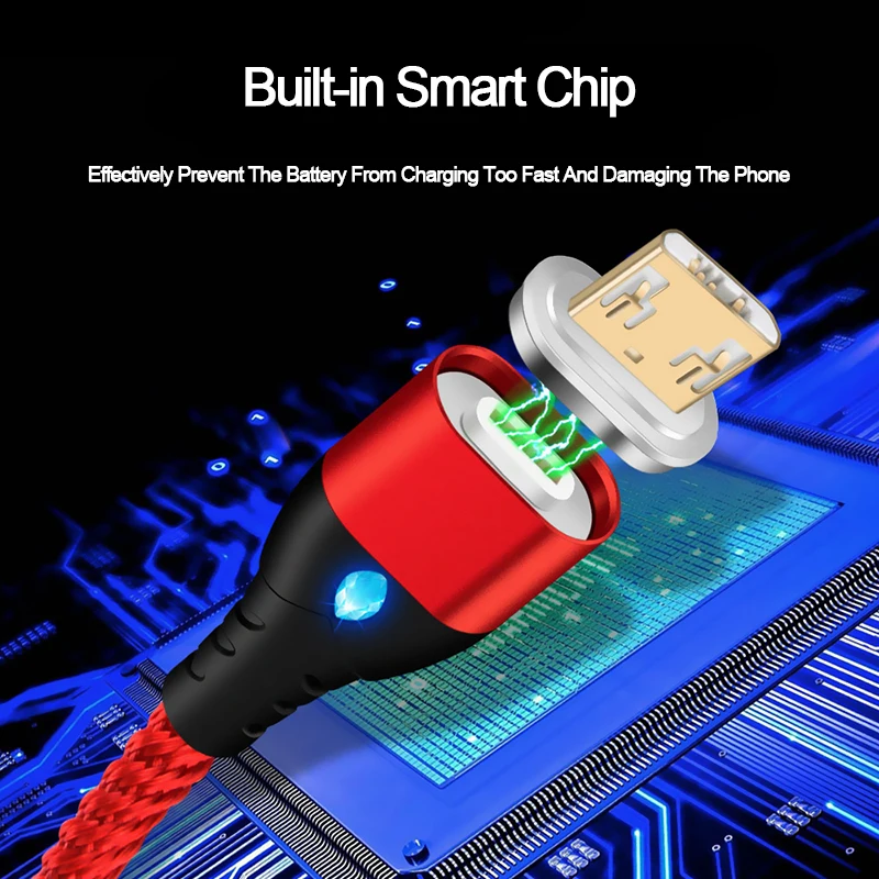 Магнитный кабель Micro usb Type C адаптер для быстрой зарядки телефона магнитное