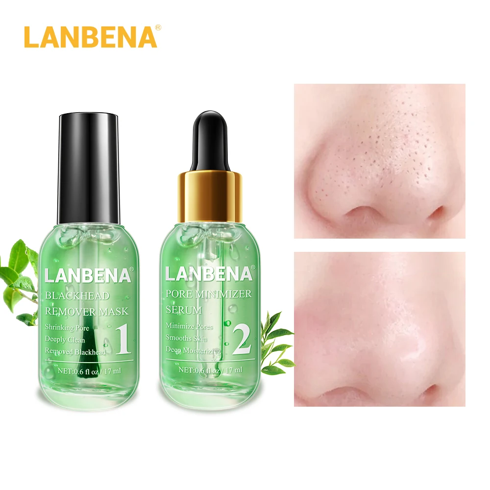 Средство для удаления черных точек LANBENA черная маска лица сыворотка
