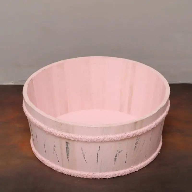 

Newborn Photography Props Wooden Basin Full Moon Infants Baby Pose Shooting Prop X5XE