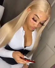 NAstyle-peluca con malla Frontal de cabello humano para mujer, postizo de encaje transparente, color rubio ceniza, Remy, brasileño, 613