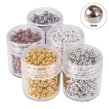 

5boxes DIY Necklace Bracelet Charms Mixed Color For Jewelry Making Iron Gift Round Spacer Bead Durable Smooth Practical