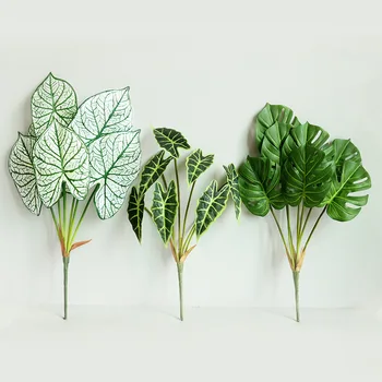 

Artificial Green Plant Turtle Leaf Home Garden Outdoor Decoration Green Acrylic Leaves Plastic Fake Plant Tropical Leaves